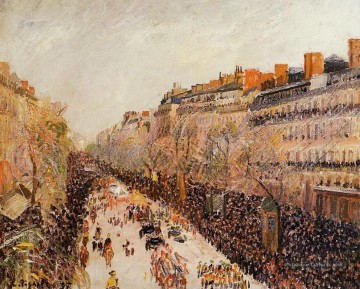 mardi gras sur les boulevards 1897 Camille Pissarro Parisien Peinture à l'huile